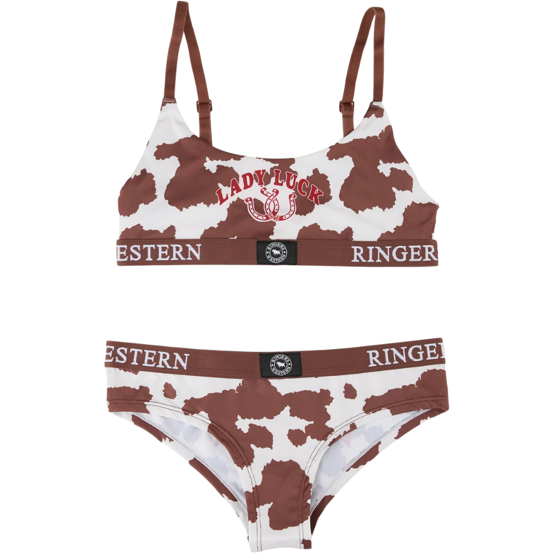 Ringers Western Womens Lady Luck Underwear Set (224107RW) White/Tan