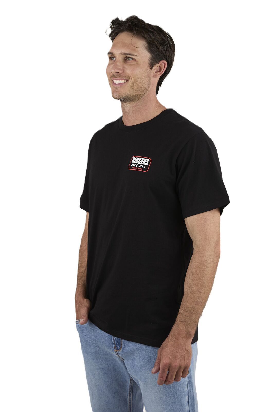 Ringers Western Mens Ringers Grill Loose Fit S/S Tee (125068RW) Black