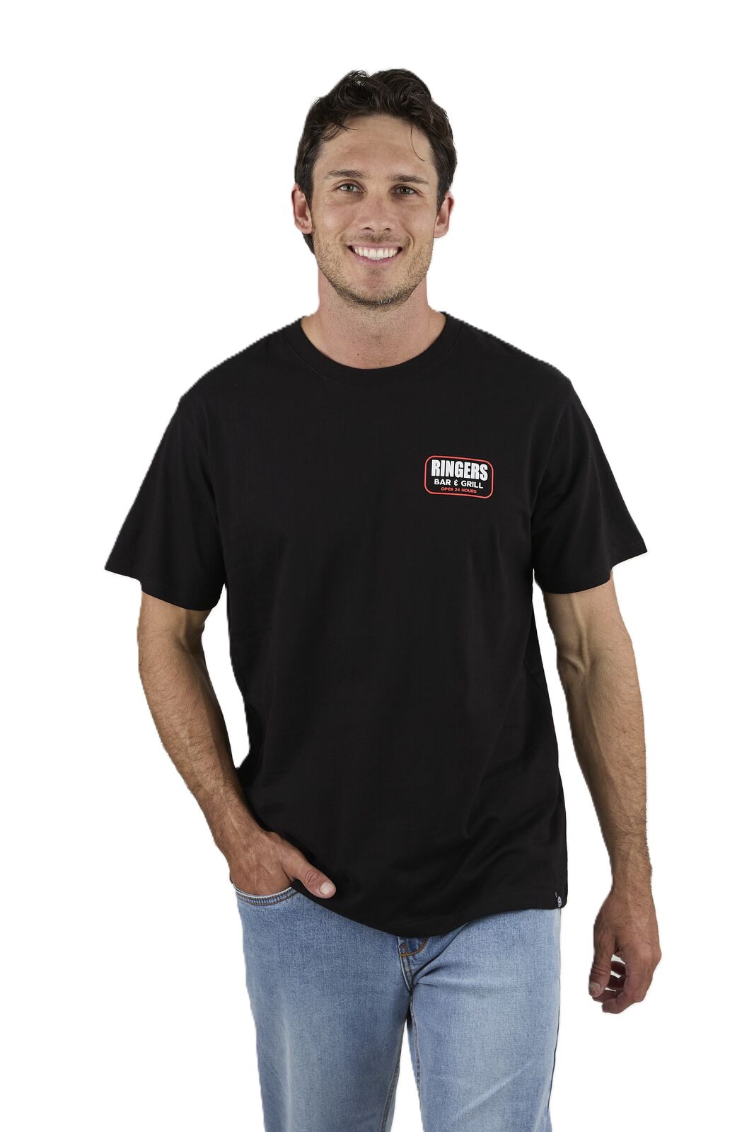 Ringers Western Mens Ringers Grill Loose Fit S/S Tee (125068RW) Black