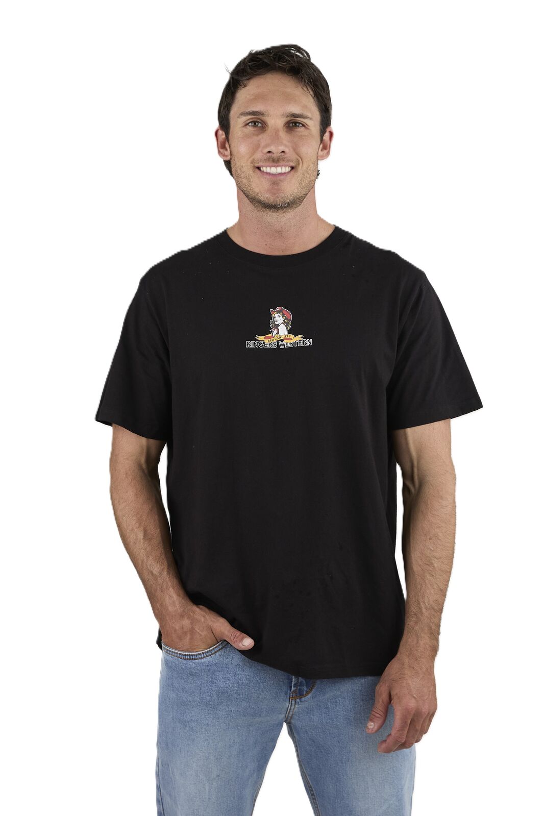 Ringers Western Mens Bad Cowgirls Loose Fit S/S Tee (125071RW) Black