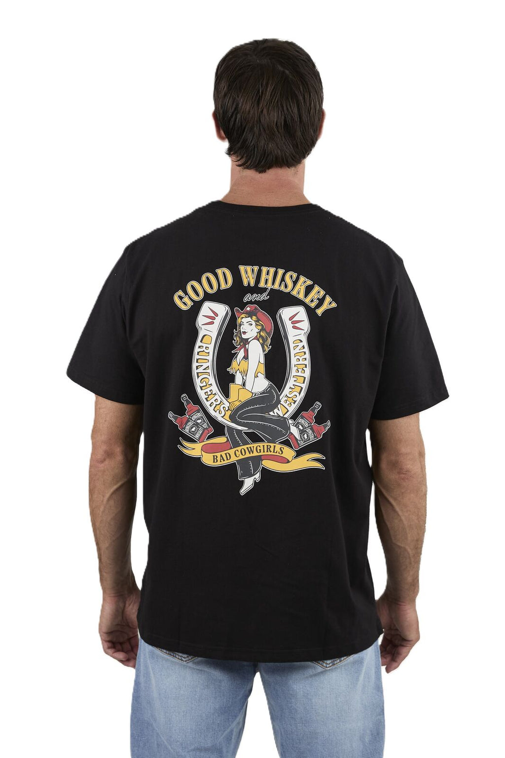 Ringers Western Mens Bad Cowgirls Loose Fit S/S Tee (125071RW) Black