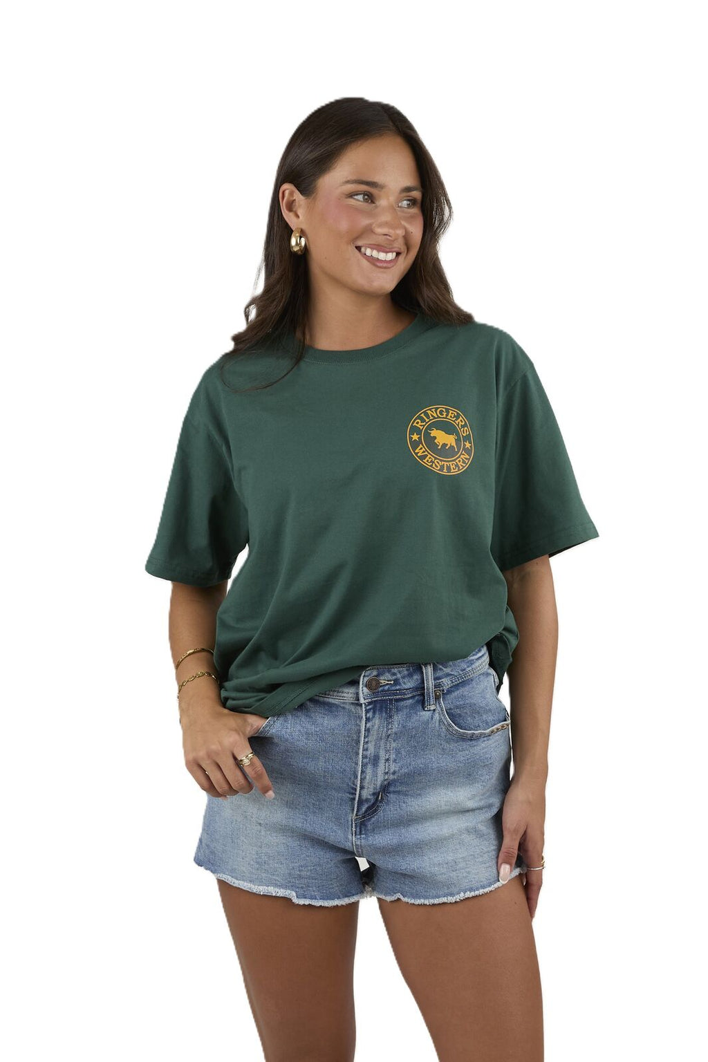 Ringers Western Mens Good Bloke Loose Fit S/S Tee (125072RW) Pine