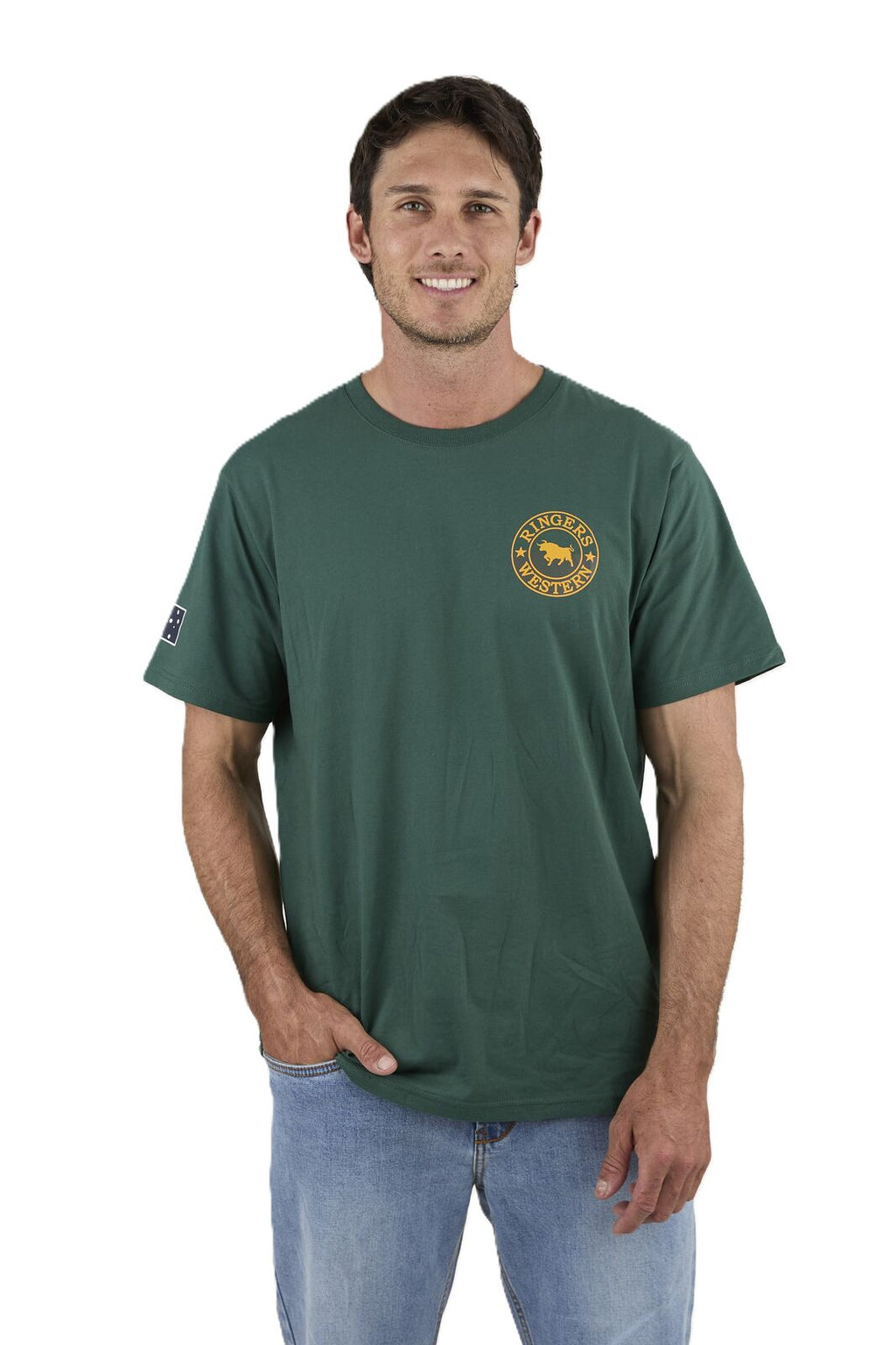 Ringers Western Mens Good Bloke Loose Fit S/S Tee (125072RW) Pine