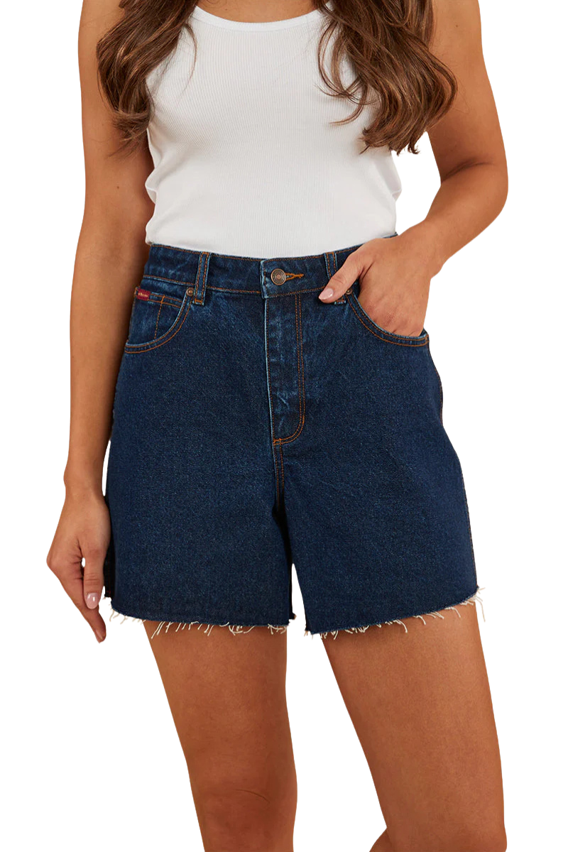 Ringers Western Womens Gracie Denim Shorts (222123RW) Dark Wash Blue