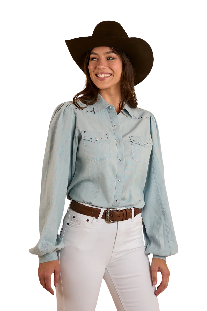 Ringers Western Womens Camila L/S Blouse (224032RW) Chambray [SD]