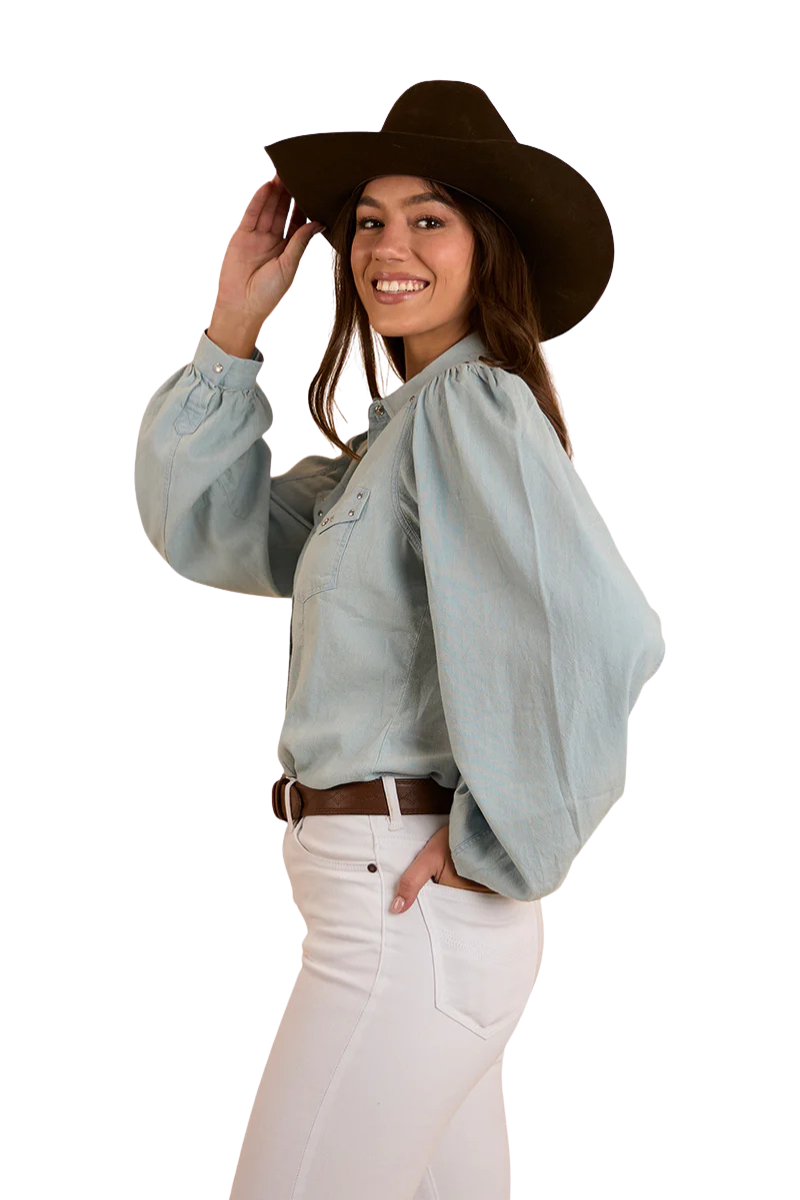Ringers Western Womens Camila L/S Blouse (224032RW) Chambray [SD]