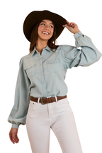 Ringers Western Womens Camila L/S Blouse (224032RW) Chambray [SD]