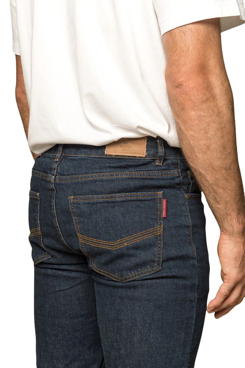 Ringers Western Mens Burke Tapered Leg Jeans (117108002) Dark Blue