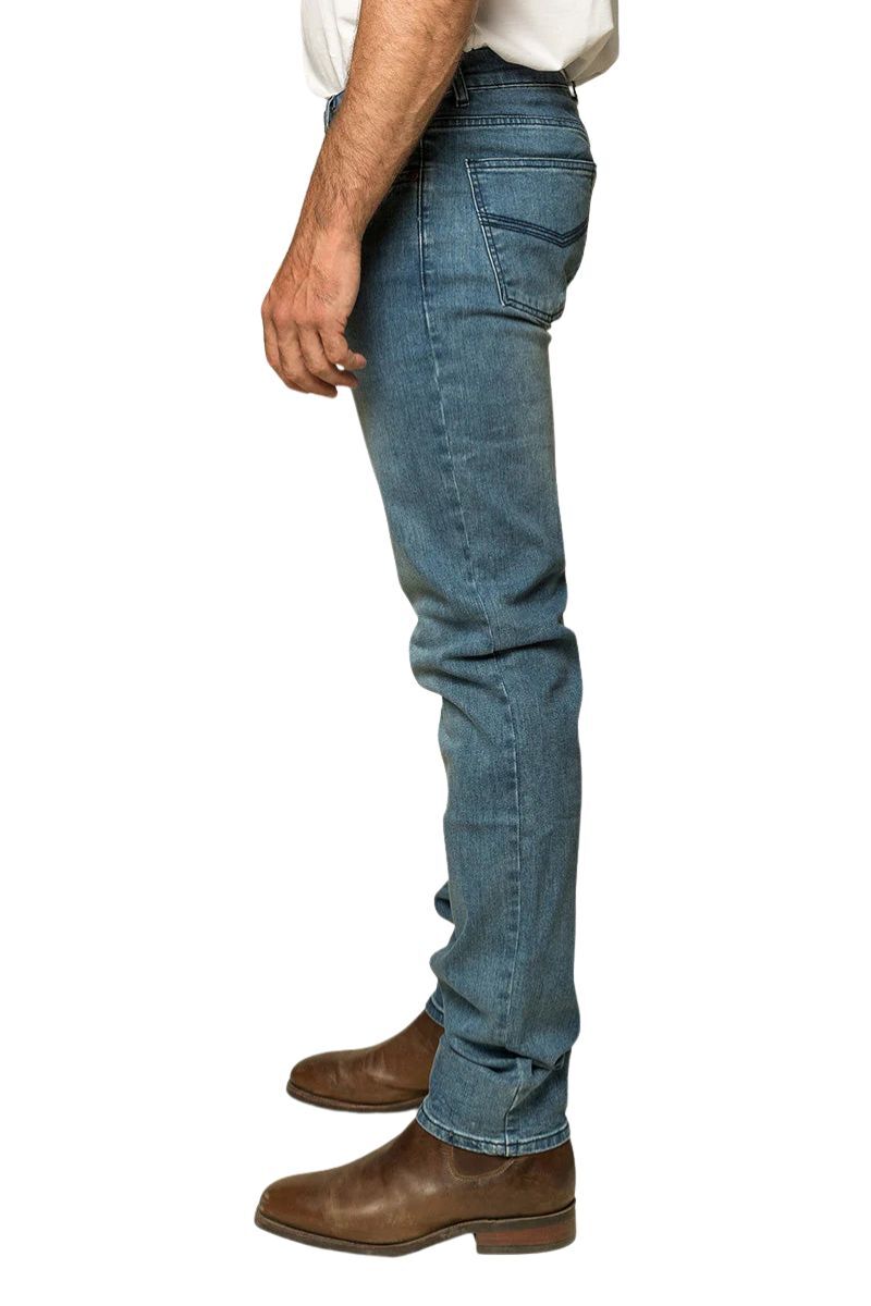 Ringers Western Mens Burke Tapered Leg Jeans (117108002) Light Blue