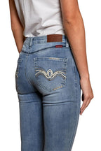 Ringers Western Womens Caroline Rodeo Mid Rise Bootleg Jeans (222101RW) Light Blue