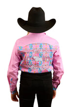 Ringers Western Childrens Oakley Limited Edition S/S Print Shirt (324038RW) Pink