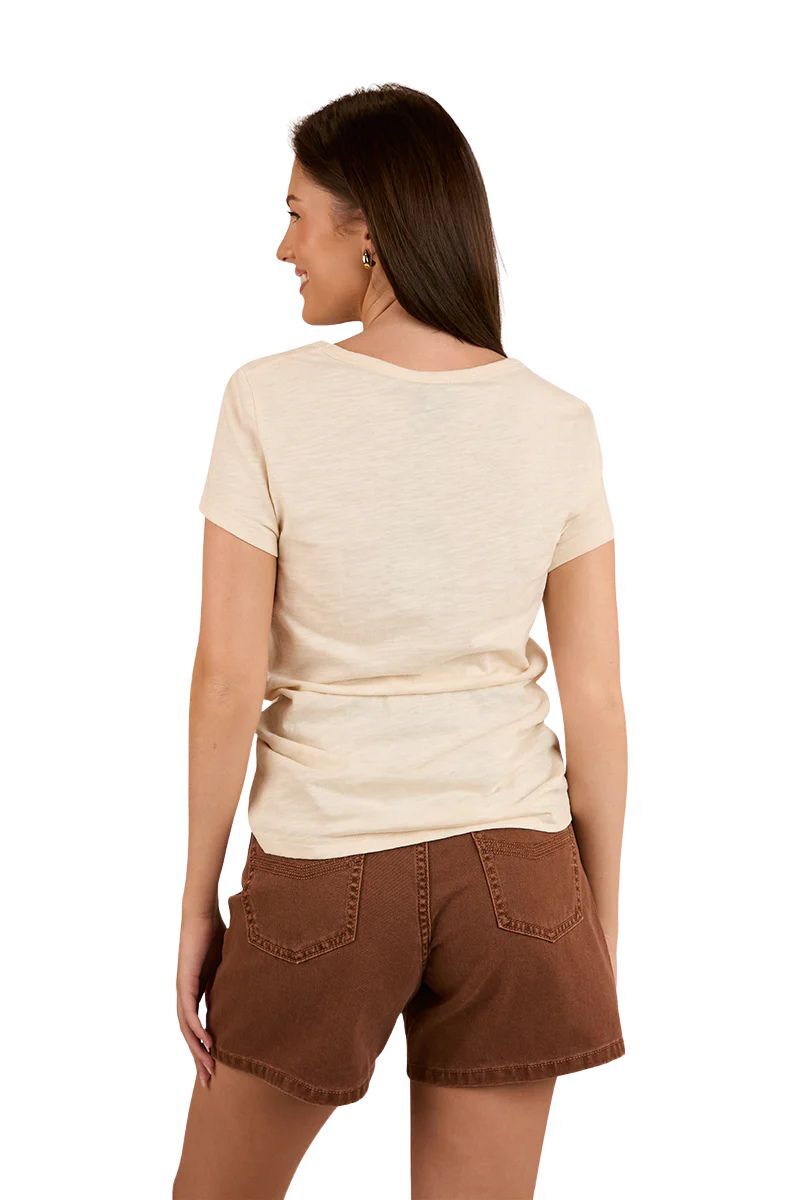 Ringers Western Womens Quality Good V-Neck S/S Tee (224067RW) Off White