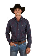 Ringers Western Mens Mapleton L/S Western Shirt (123105RW) Navy