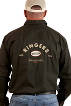 Ringers Western Mens Condor Half Button L/S Work Shirt (124094RW) Charcoal