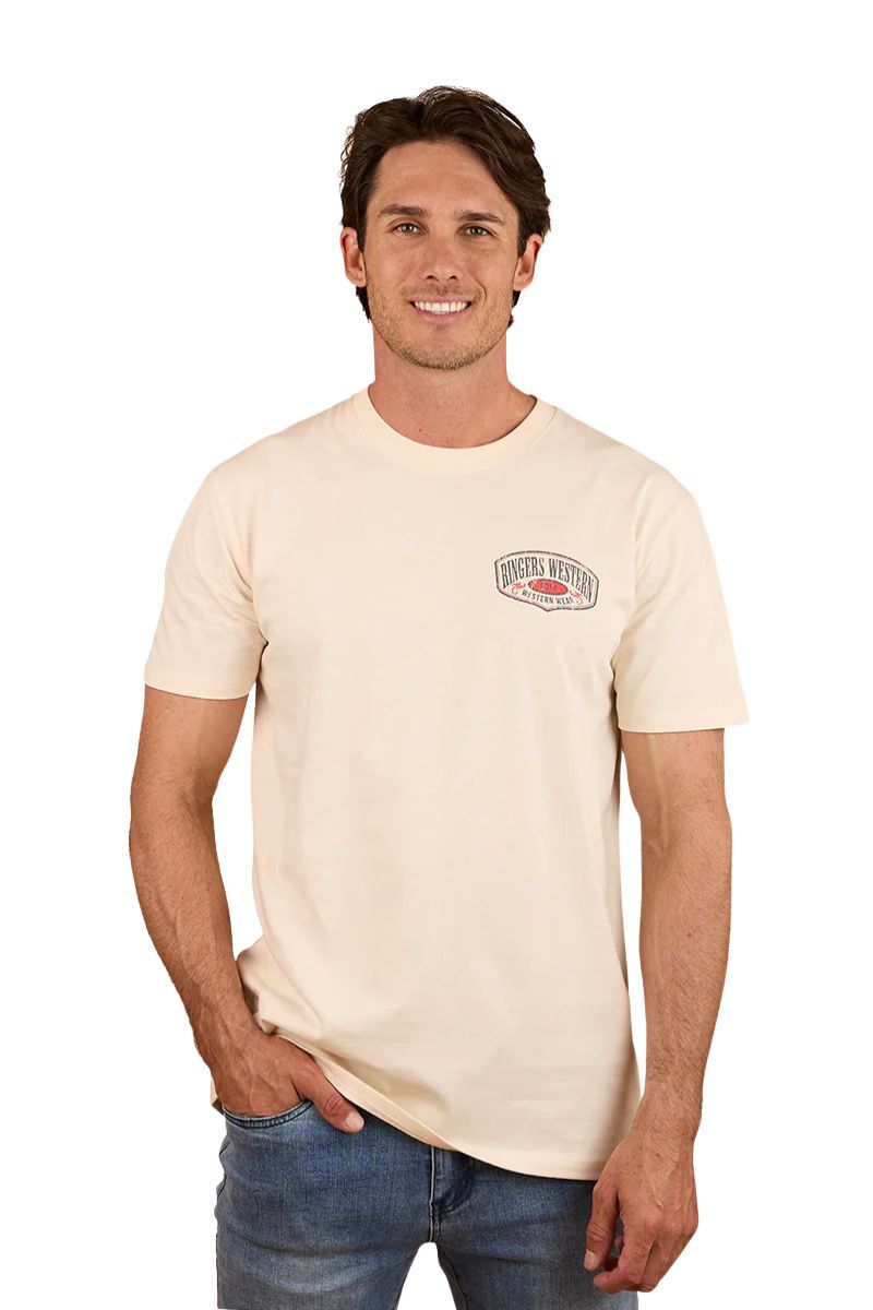 Ringers Western Mens Bars Best Mans S/S Tee (124076RW) Off White