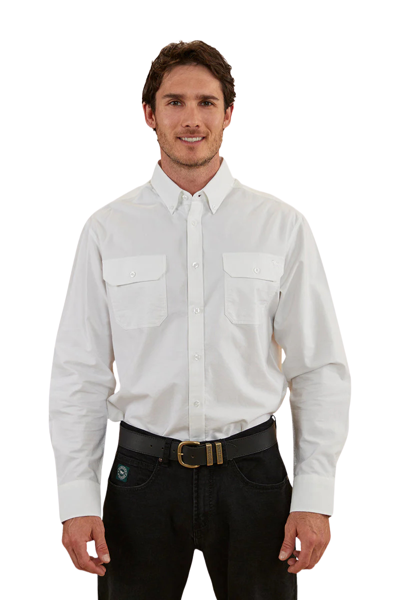 Ringers Western Mens Whyalla L/S Dress Shirt (123005RW) White [SD]