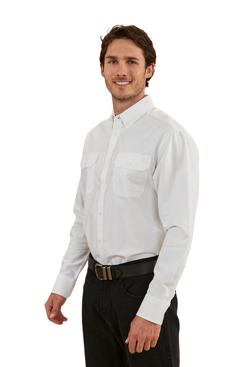 Ringers Western Mens Whyalla L/S Dress Shirt (123005RW) White [SD]