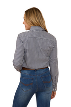 Ringers Western Womens Davidson Gingham Check L/S Dress Shirt (218109061) Navy [SD]