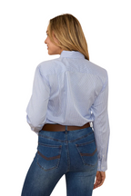 Ringers Western Womens Hope Micro Check L/S Dress Shirt (223021RW) White/Blue [SD]