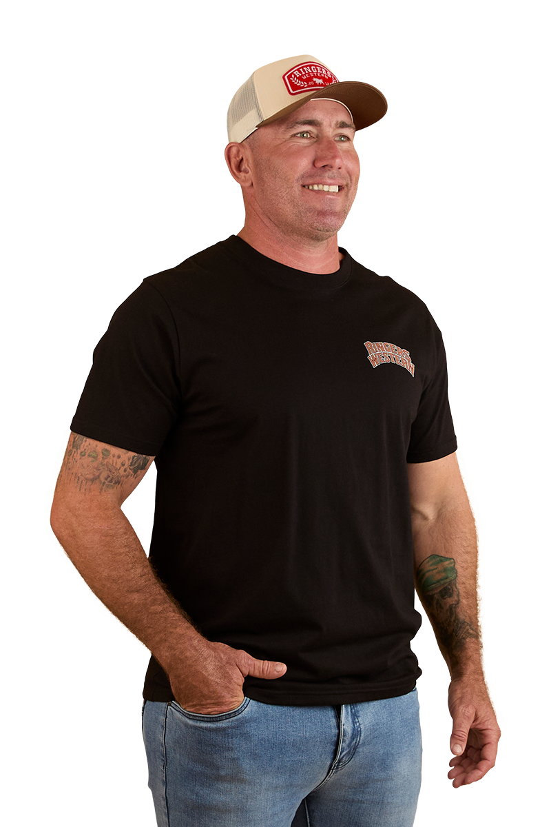 Ringers Western Mens Do No Harm Take No Bull Loose Fit S/S Tee (124067RW) Black