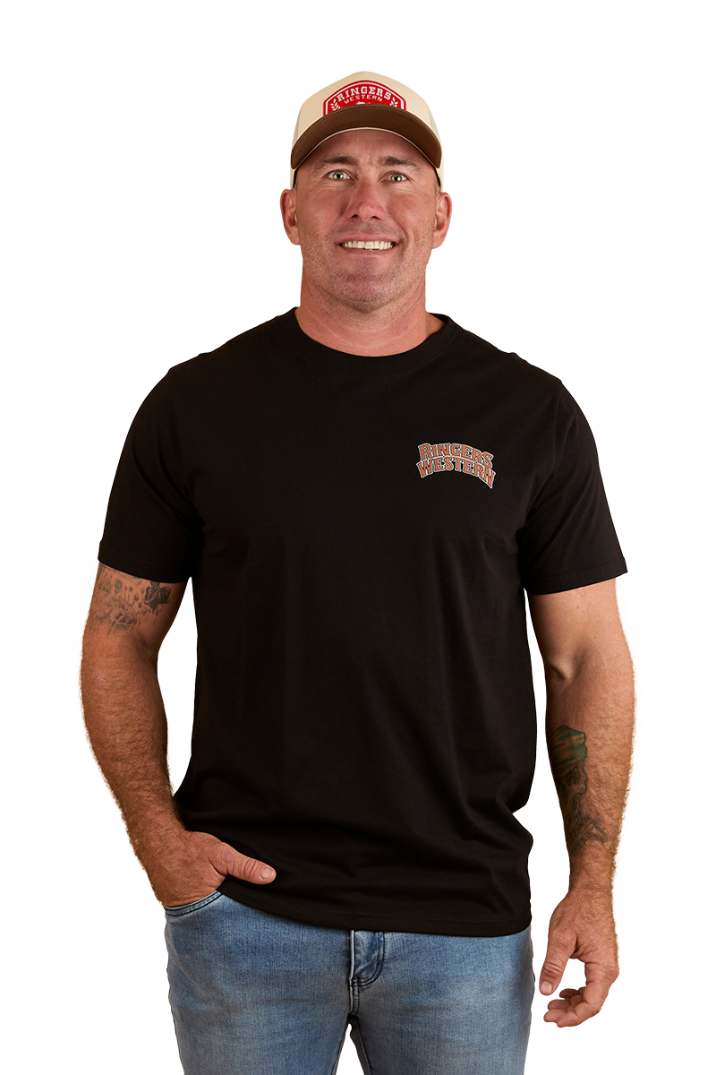 Ringers Western Mens Do No Harm Take No Bull Loose Fit S/S Tee (124067RW) Black