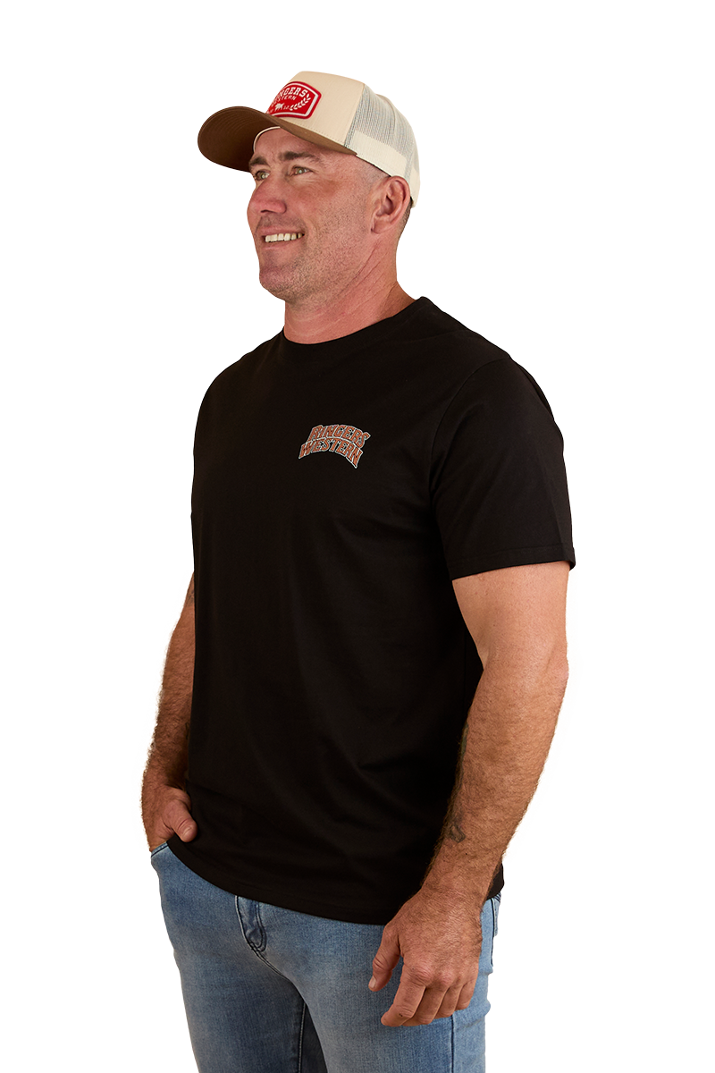 Ringers Western Mens Do No Harm Take No Bull Loose Fit S/S Tee (124067RW) Black