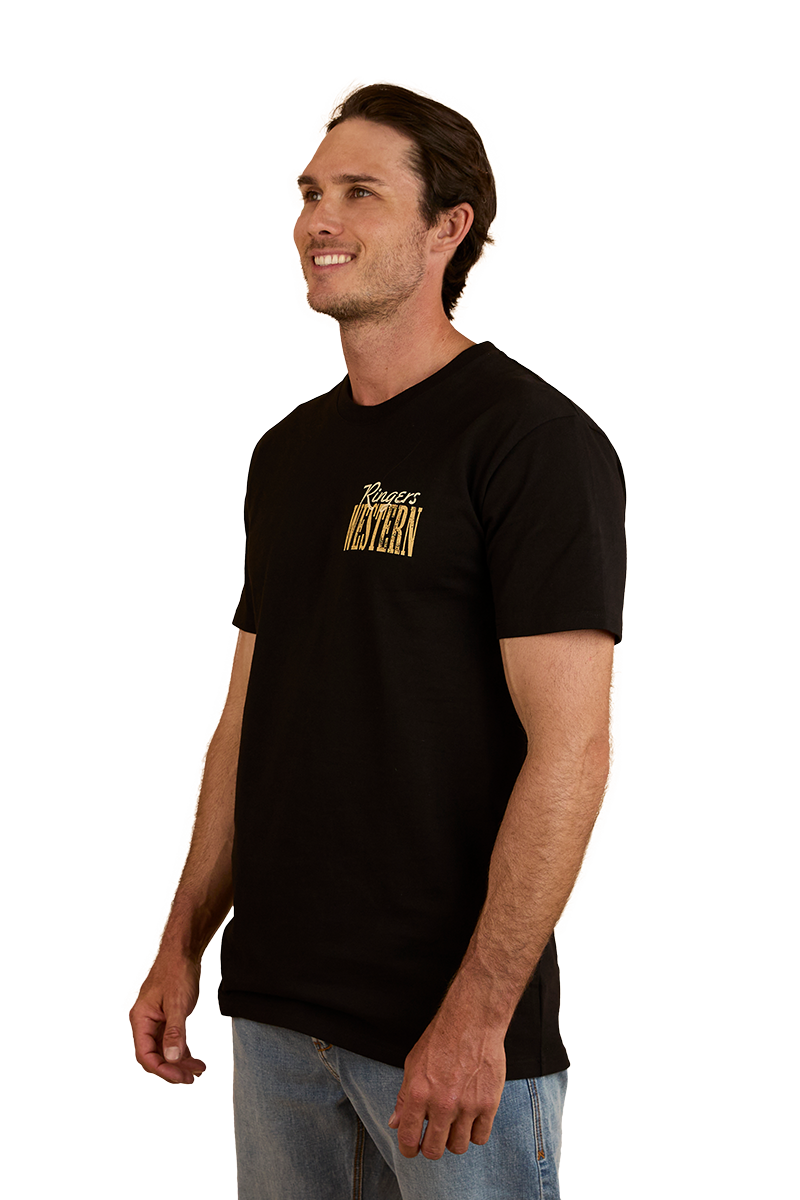 Ringers Western Mens Aint My First Rumbo Stock Fit S/S Tee (124096RW) Black