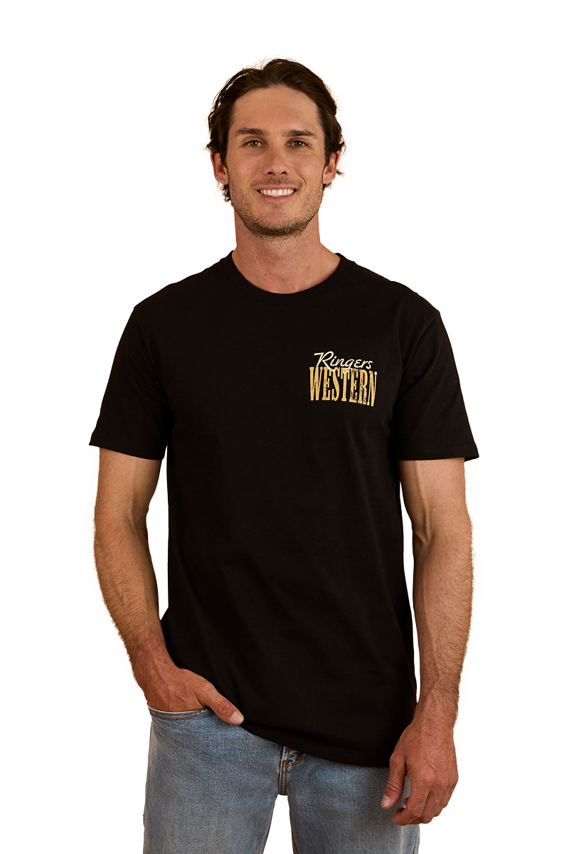 Ringers Western Mens Aint My First Rumbo Stock Fit S/S Tee (124096RW) Black