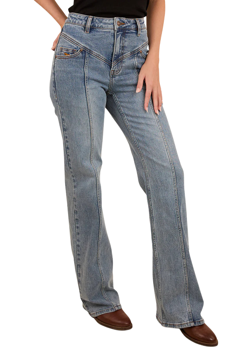 Ringers Western Womens Edith High Rise Bootleg Jeans (224098RW) Light Wash Blue