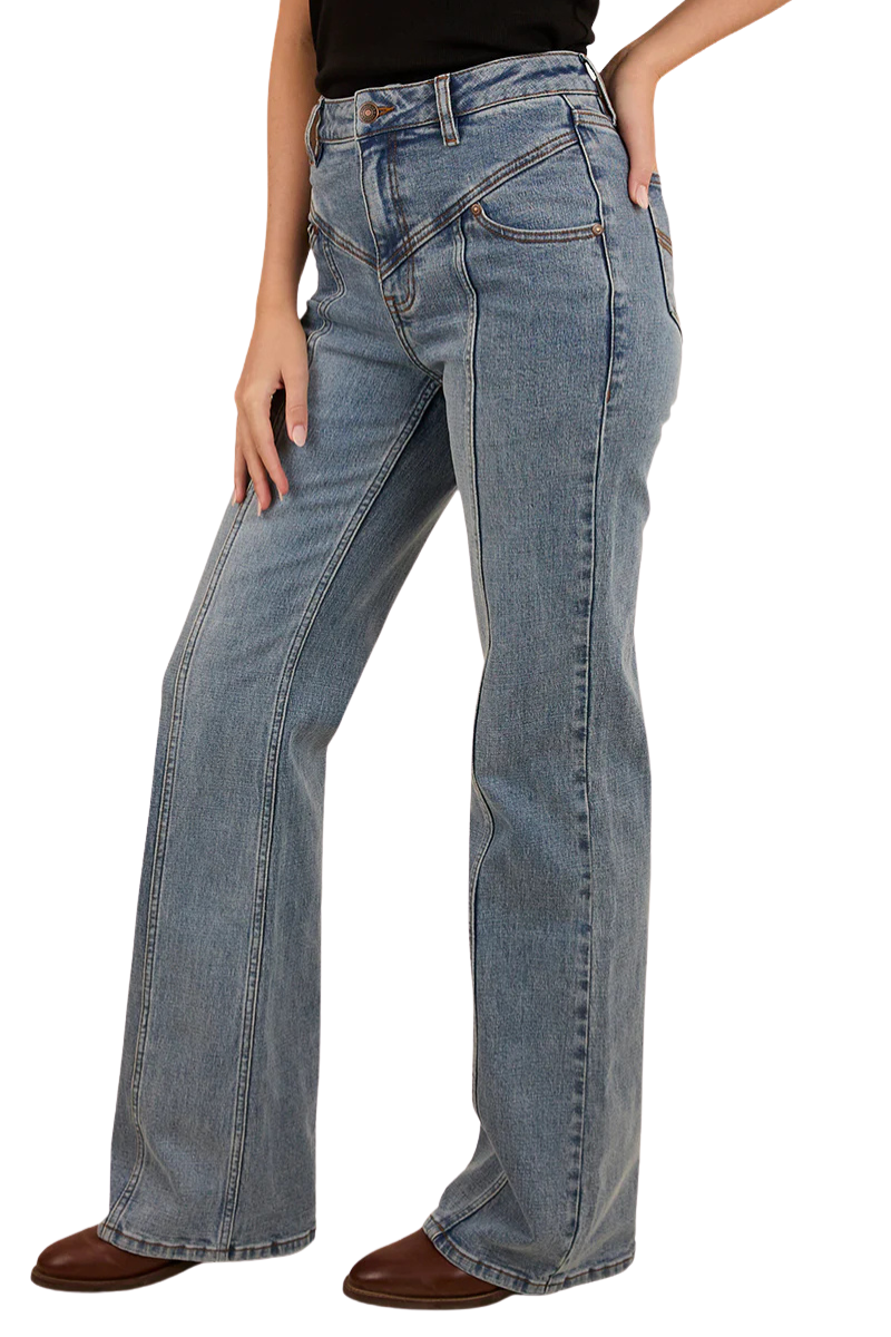Ringers Western Womens Edith High Rise Bootleg Jeans (224098RW) Light Wash Blue