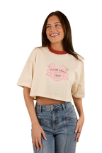 Ringers Western Womens Feeling Lucky Cropped Oversized S/S Tee (224069RW) Off White