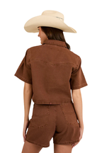 Ringers Western Womens Iris Denim Shorts (224096RW) Saddle Brown