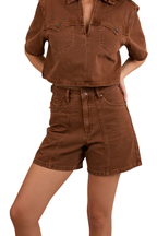 Ringers Western Womens Iris Denim Shorts (224096RW) Saddle Brown