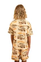 Ringers Western Childrens Truck Yeah Short Pyjama Set (324044RW) Dark Sand