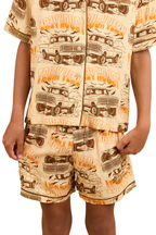 Ringers Western Childrens Truck Yeah Short Pyjama Set (324044RW) Dark Sand