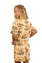 Ringers Western Childrens Truck Yeah Short Pyjama Set (324044RW) Dark Sand