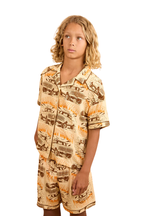 Ringers Western Childrens Truck Yeah Short Pyjama Set (324044RW) Dark Sand