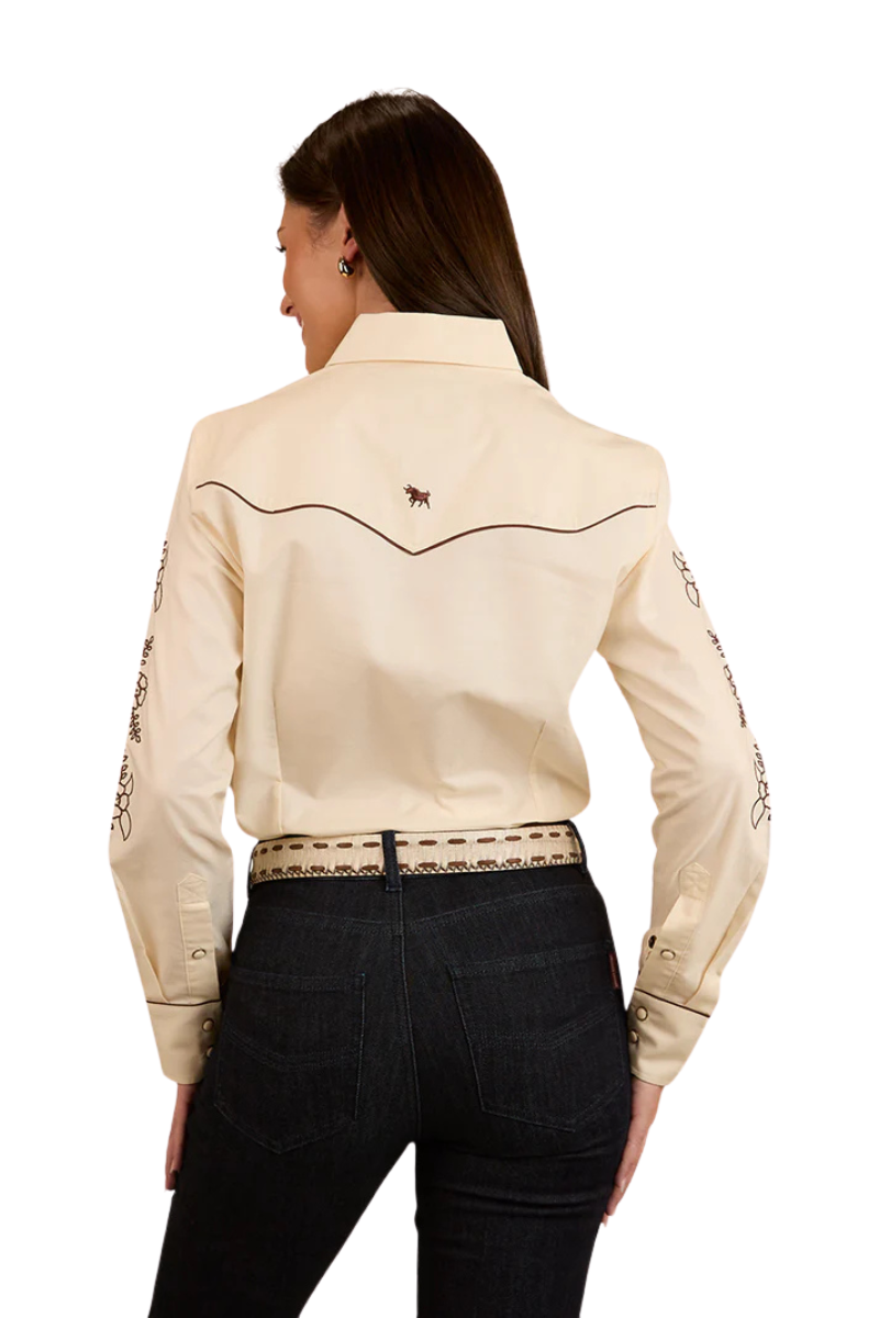 Ringers Western Womens Helena L/S Western Shirt (224081RW) Off White