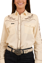 Ringers Western Womens Helena L/S Western Shirt (224081RW) Off White