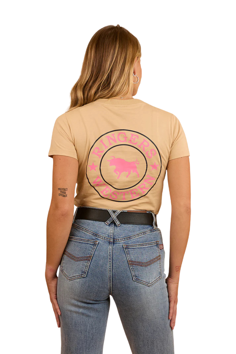 Ringers Western Womens Signature Bull Classic Fit S/S Tee (220016RW) Dark Sand