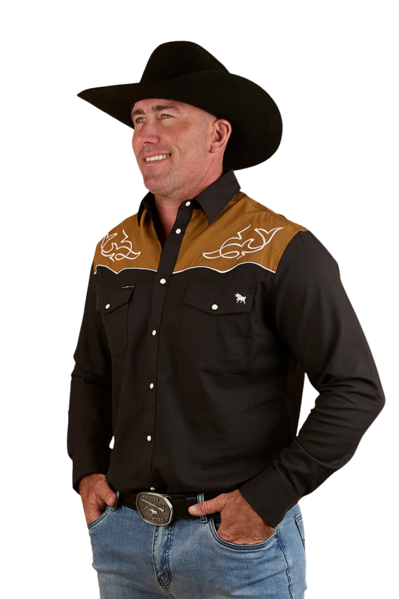 Ringers Western Mens Franklin L/S Western Shirt (124064RW) Charcoal