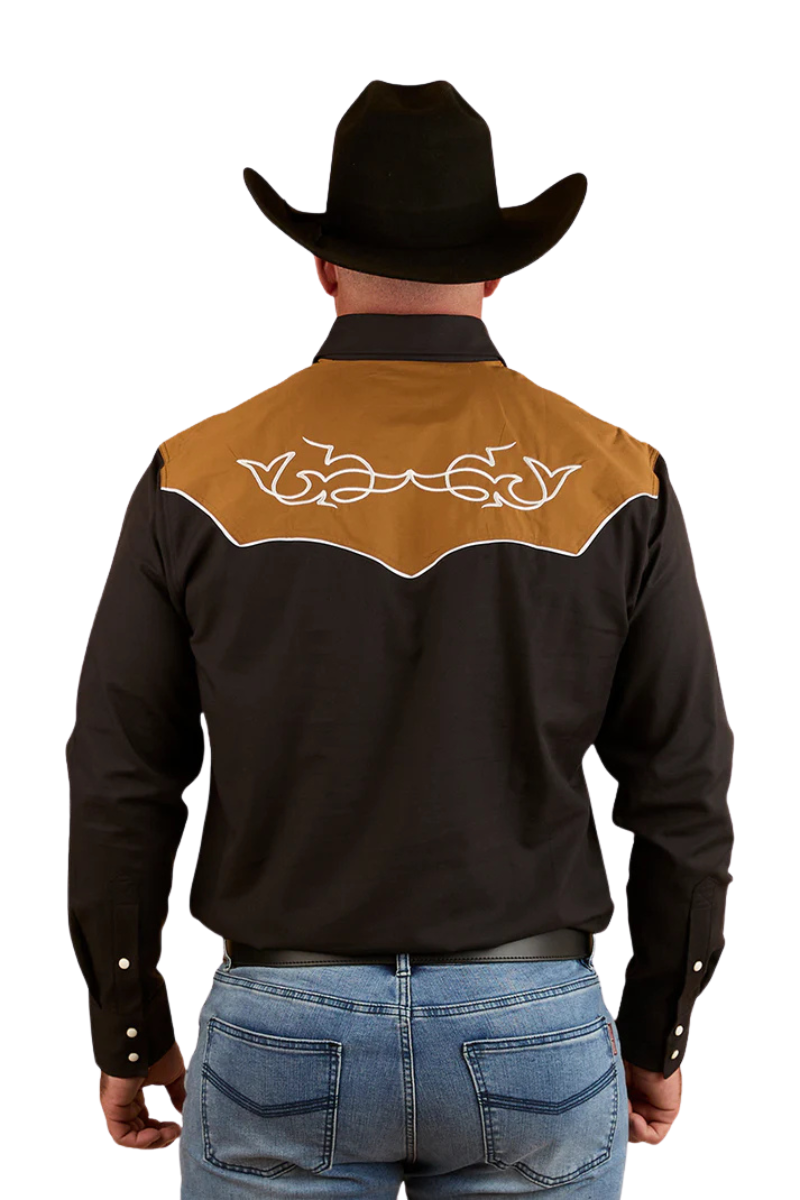 Ringers Western Mens Franklin L/S Western Shirt (124064RW) Charcoal