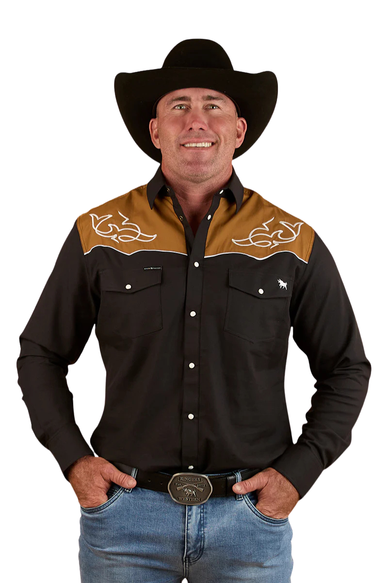 Ringers Western Mens Franklin L/S Western Shirt (124064RW) Charcoal