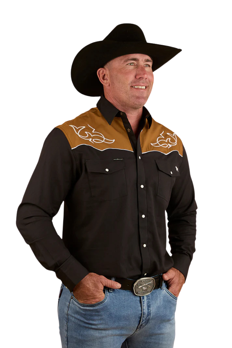 Ringers Western Mens Franklin L/S Western Shirt (124064RW) Charcoal