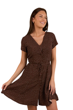 Ringers Western Womens Marrabel S/S Mini Dress (224074RW) Chocolate/White