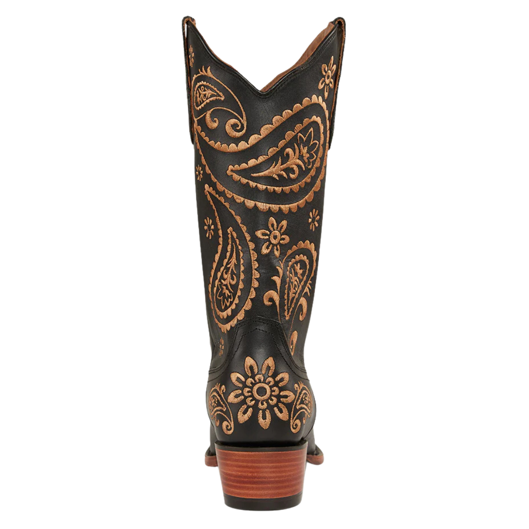 Ringers Western Womens Olivia Cuban Heel Western Boots (519250116) Black/Stone