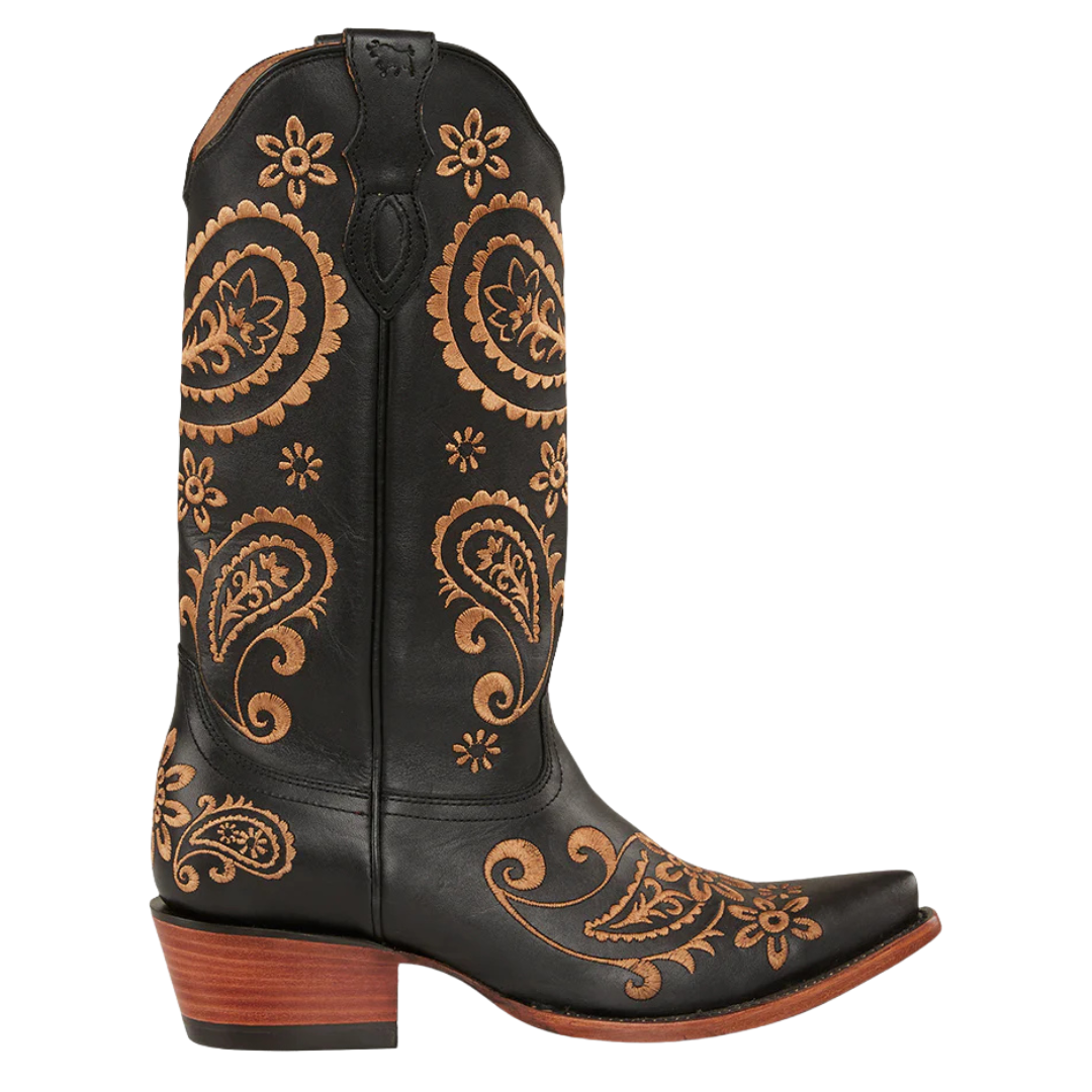 Ringers Western Womens Olivia Cuban Heel Western Boots (519250116) Black/Stone
