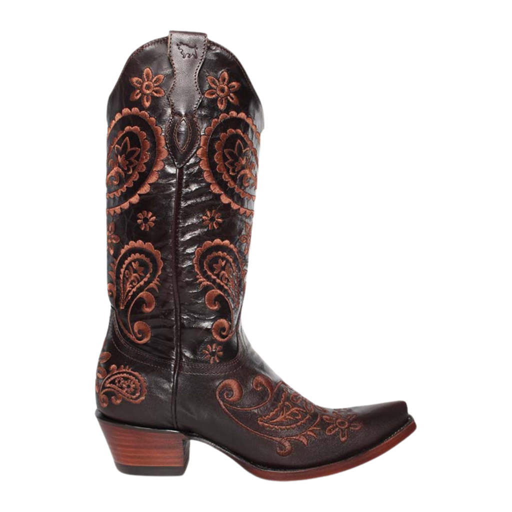 Ringers Western Womens Olivia Cuban Heel Western Boots (519250116) Coffee