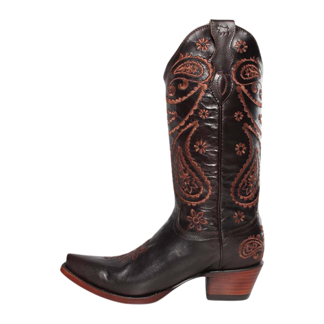 Ringers Western Womens Olivia Cuban Heel Western Boots (519250116) Coffee