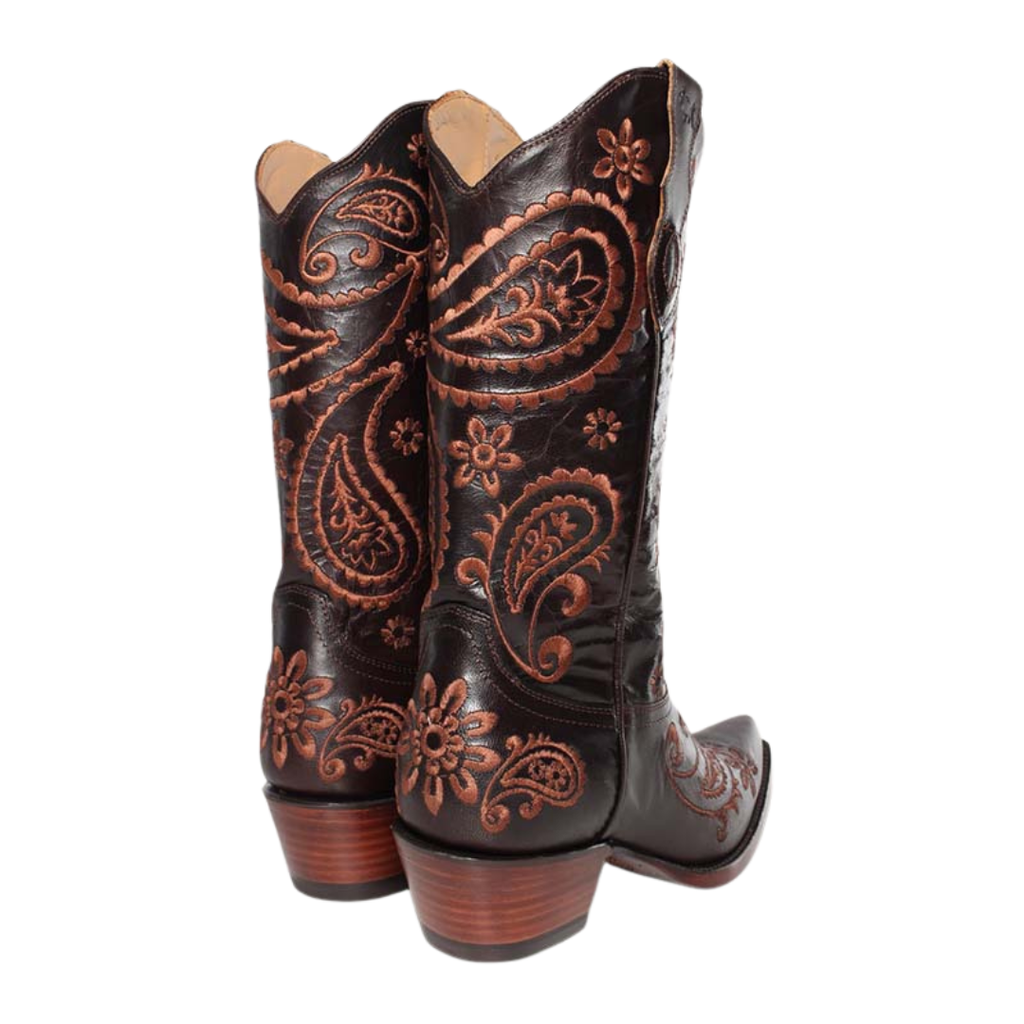 Ringers Western Womens Olivia Cuban Heel Western Boots (519250116) Coffee